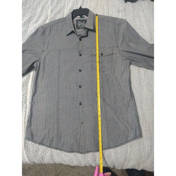 Drill Y2K Grunge Men's Buttoned Collared Shirt Size XL Gray - Picture 7 of 9